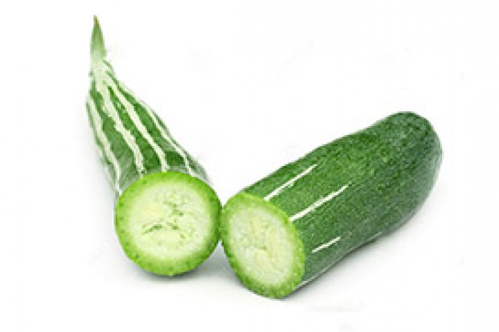 snake gourd cut on the white background